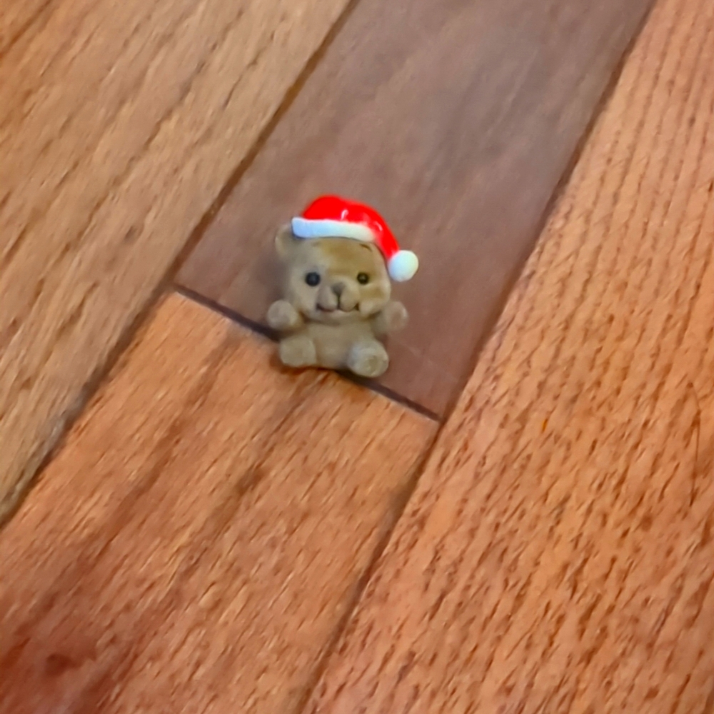 Christmas Brooch Holiday Teddy Bear & Santa Hat